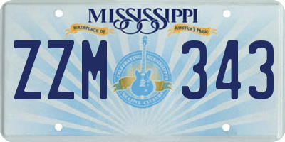 MS license plate ZZM343