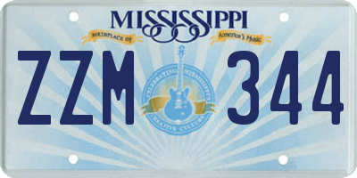 MS license plate ZZM344