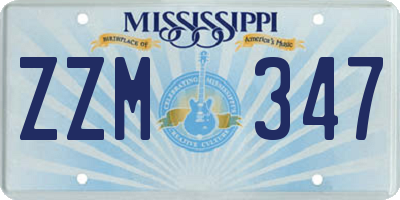 MS license plate ZZM347