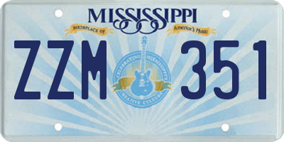 MS license plate ZZM351