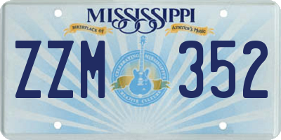 MS license plate ZZM352
