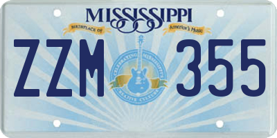 MS license plate ZZM355