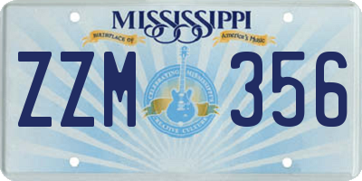 MS license plate ZZM356