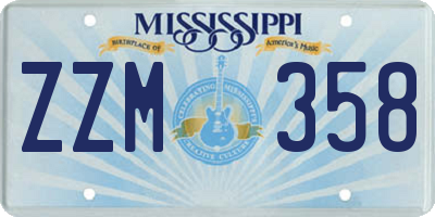 MS license plate ZZM358