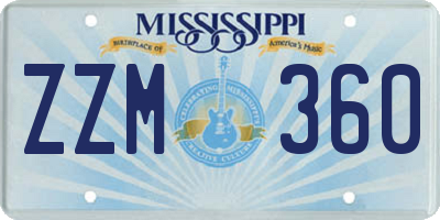 MS license plate ZZM360