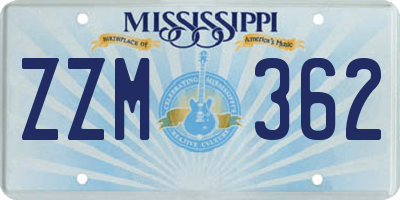 MS license plate ZZM362