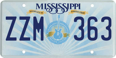 MS license plate ZZM363