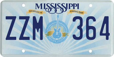 MS license plate ZZM364