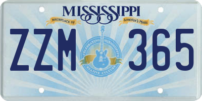 MS license plate ZZM365