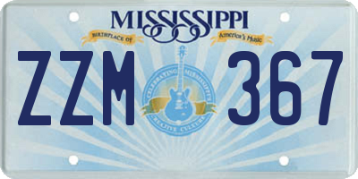 MS license plate ZZM367