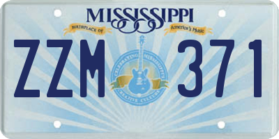 MS license plate ZZM371