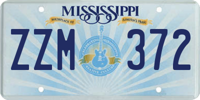 MS license plate ZZM372