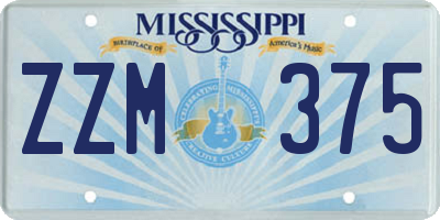 MS license plate ZZM375