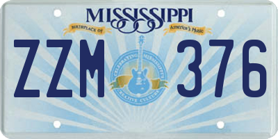 MS license plate ZZM376