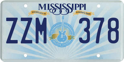 MS license plate ZZM378