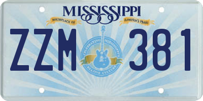 MS license plate ZZM381