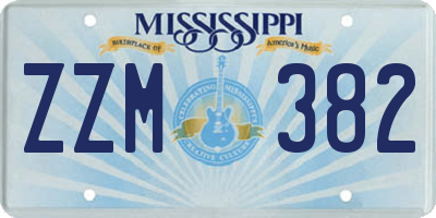 MS license plate ZZM382