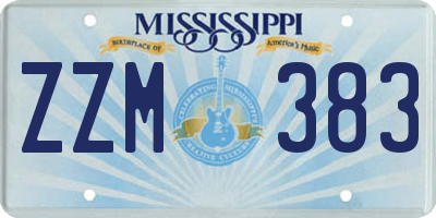 MS license plate ZZM383