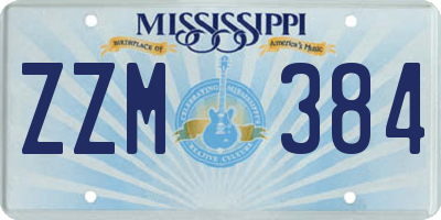 MS license plate ZZM384