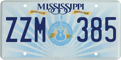 MS license plate ZZM385