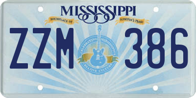 MS license plate ZZM386