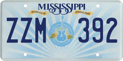 MS license plate ZZM392