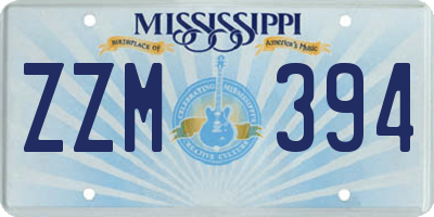 MS license plate ZZM394