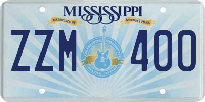 MS license plate ZZM400