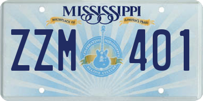MS license plate ZZM401