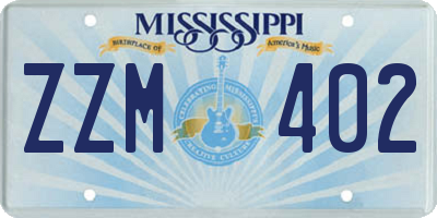 MS license plate ZZM402