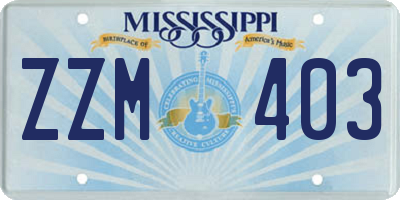 MS license plate ZZM403
