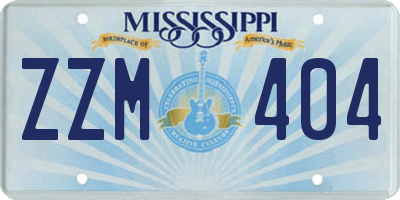 MS license plate ZZM404