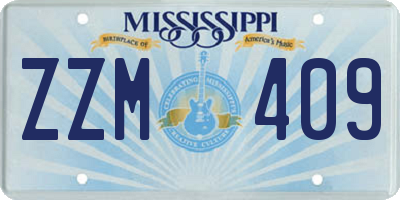 MS license plate ZZM409