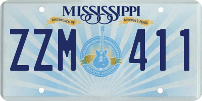 MS license plate ZZM411