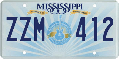 MS license plate ZZM412