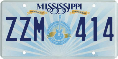 MS license plate ZZM414