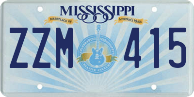 MS license plate ZZM415