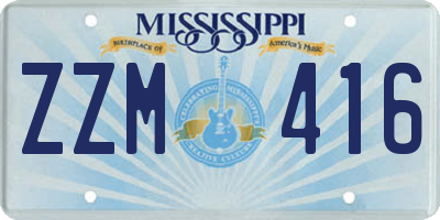 MS license plate ZZM416