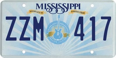 MS license plate ZZM417