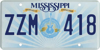 MS license plate ZZM418