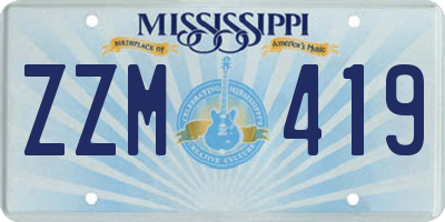 MS license plate ZZM419