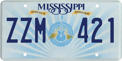 MS license plate ZZM421