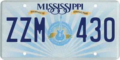 MS license plate ZZM430
