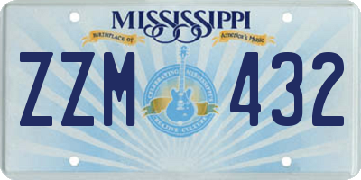 MS license plate ZZM432