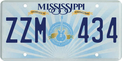 MS license plate ZZM434