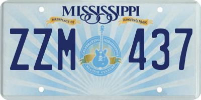 MS license plate ZZM437