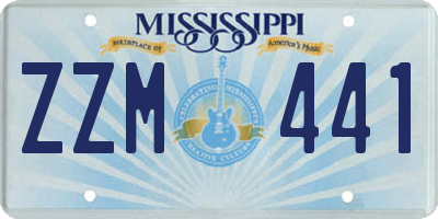 MS license plate ZZM441