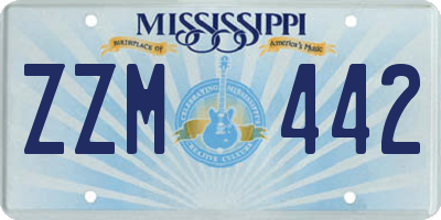 MS license plate ZZM442