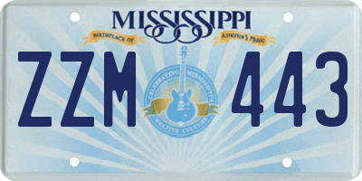 MS license plate ZZM443