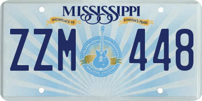 MS license plate ZZM448